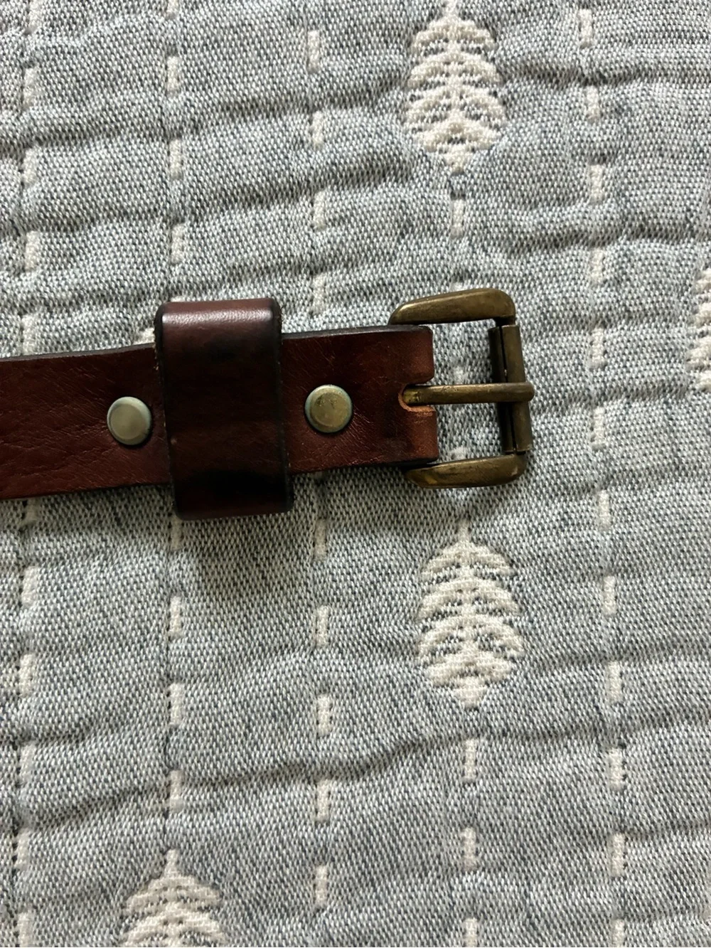 Swedish Brown Leather Thin Full Grommet Belt - Picture 3 of 5